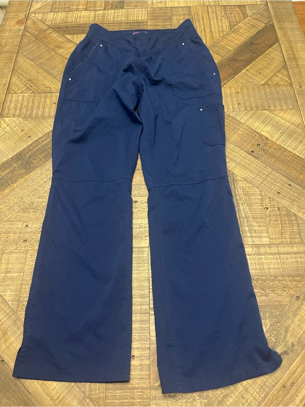 Healing Hands Purple Label Yoga Scrub Pants – Navy Blue – Size Medium Tall